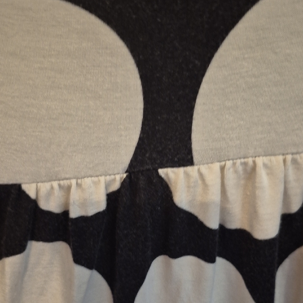 AZI Polka Dot Scoop-Neck Tunic Top - Black & Cream - Picture 4 of 6